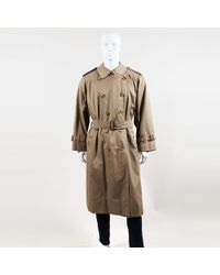Burberry Mens Brown Cotton Blend Belted Trench Coat