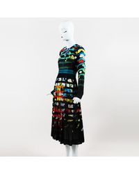 Mary Katrantzou Erba Floral Shadow Stripe Dress - Multicolour