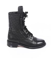 chanel combat boots womens