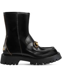 Botín de Piel con Trabilla Gucci de Cuero de color Negro | Lyst