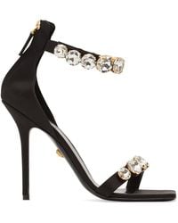 Versace - 110Mm Embellished Satin Sandals - Lyst