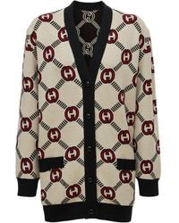 Gucci - Reversible Wool Blend Jacquard Cardigan - Lyst