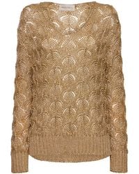 Alberta Ferretti - Open Knit Lurex Sweater - Lyst