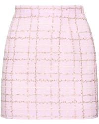 Alessandra Rich - Sequined Checked Tweed Mini Skirt - Lyst