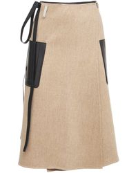 Peter Do High-rise Stretch-crepe Midi Skirt in Beige Womens Skirts Peter Do Skirts Natural 