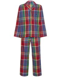 Polo Ralph Lauren Schlafanzug Aus Baumwolle Mit Knöpfen - Rot