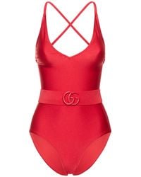 Gucci - Belted Swimsuit - Lyst