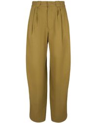 Lemaire - Pantalon large en coton plissé - Lyst