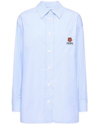 KENZO - Crest Oversize Striped Cotton Shirt - Lyst