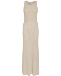 Max Mara Drina リネン&シルクツイルドレス ナチュラル | Lyst