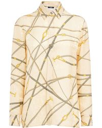 Versace - Printed Silk Blend Jacquard Shirt - Lyst