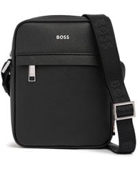 BOSS - Zair Zip Leather Crossbody Bag - Lyst