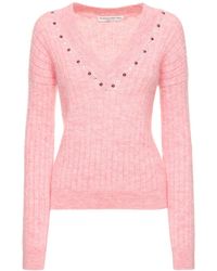 Alessandra Rich - Mohair Blend Knit Sweater - Lyst