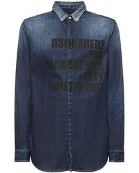 DSquared² - Writing Cotton Denim Shirt - Lyst