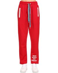 MAKE MONEY NOT FRIENDS Pantaloni In Felpa Di Cotone - Rosso