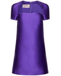 Valentino - Square Neck Duchesse Mini Dress - Lyst