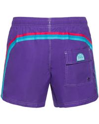 Sundek Stretch Waist Logo Nylon Swim Shorts - Blue