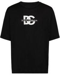 Dolce & Gabbana - Camiseta de jersey de algodón con logo - Lyst
