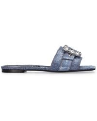Dolce & Gabbana - Sandalias En Denim Con Cristales - Lyst