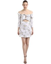 Isa Arfen Floral Printed Cotton Mini Dress - White