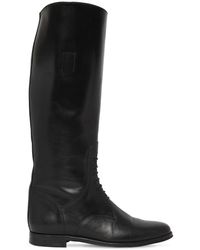 Saint Laurent Stivali "Mathilde" In Pelle 20Mm - Nero