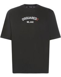 DSquared² - T-shirt in cotone milano con stampa - Lyst