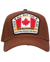 DSquared² - Casquette en toile de coton avec patch drapeau - Lyst