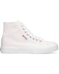 Superga 30mm Hohe Plateausneakers Aus Canvas - Weiß