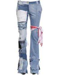 Ronald Van Der Kemp Jeans De Denim Reciclado "Patchwork" - Azul