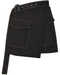 Helmut Lang - Trench Stretch Cotton Mini Wrap Skirt - Lyst