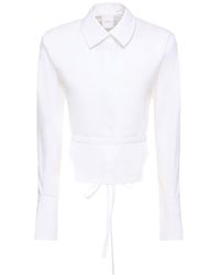 Patou - Cotton Poplin Shirt W/ Self-tie Waist - Lyst