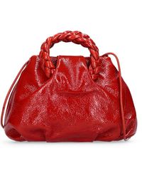Womens Bags Top-handle bags Hereu Bombon Crinkled Leather Top Handle Bag in Red 