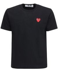 COMME DES GARÇONS PLAY - Heart Logo-embroidered Cotton-jersey T-shirt - Lyst