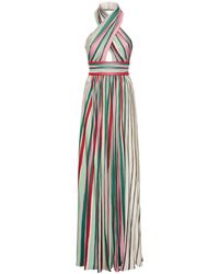 Elie Saab - Printed Jersey Long Halter Dress - Lyst