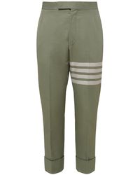 Herren Bekleidung Hosen und Chinos Freizeithosen und Hosen Thom Browne Baumwolle Klassische Hose Aus Baumwolle in Grün für Herren 