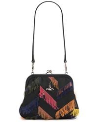 Vivienne Westwood - Lederclutch Mit Prägung "vivienne" - Lyst