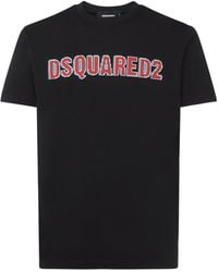 DSquared² - T-shirt Aus Baumwolljersey Mit Logodruck - Lyst