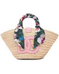 Dolce & Gabbana - Petit sac cabas en paille kendra - Lyst