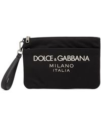 Dolce & Gabbana - Rubberized Logo Nylon Pouch - Lyst