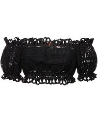 Ermanno Scervino - Damen Crop-Top Aus Baumwollpopeline - Lyst