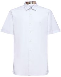 Burberry - Camisa de algodón con manga corta - Lyst