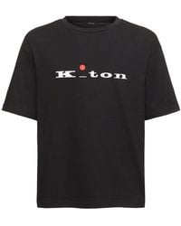 Kiton - T-shirt Aus Baumwolle Mit Logo - Lyst