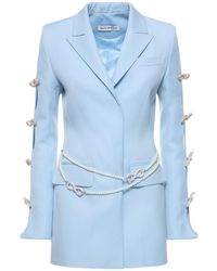 Mach & Mach - Embellished Wool Blazer Mini Dress - Lyst