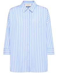 Weekend by Maxmara - Giralda Striped Poplin 3/4 Sleeve Shirt - Lyst