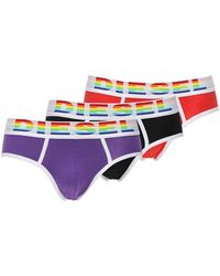 DIESEL Pack Of 3 Stretch Cotton Briefs - Black