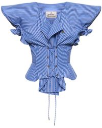Vivienne Westwood - Haut à laçage en coton à rayures kate - Lyst