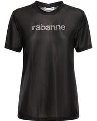 Rabanne - T-shirt Aus Jersey Mit Logo - Lyst
