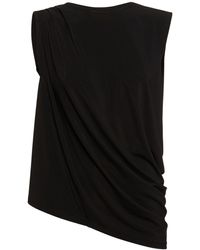 Issey Miyake - Top girocollo in jersey drappeggiato - Lyst