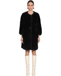Marni Wendbarer Mantel Aus Glacéshearling - Schwarz