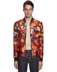 DSquared² Peacock Print Silk Organza Bomber Jacket - Multicolour